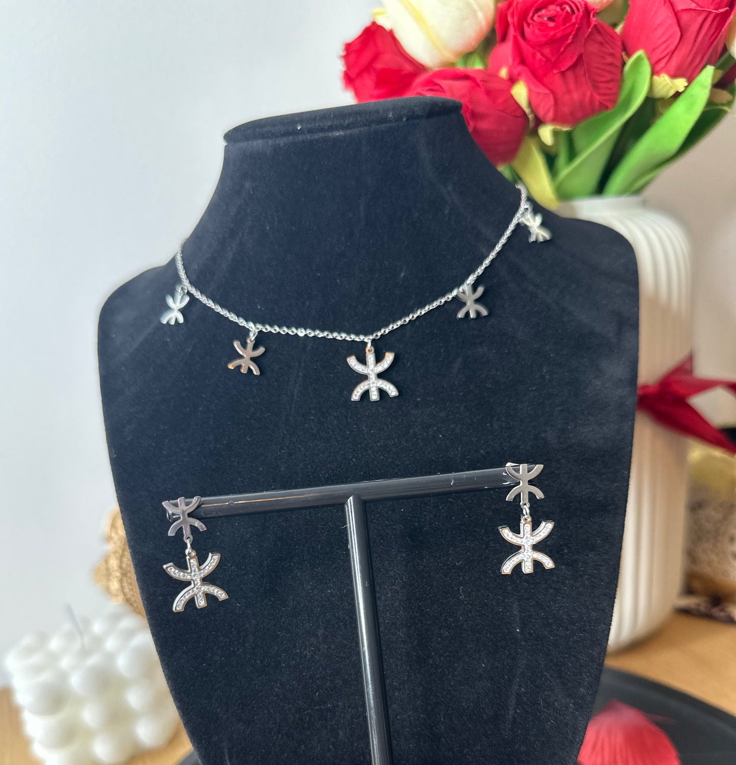 BOUCLES D'OREILLES AMAZIGH ARGENTÉ