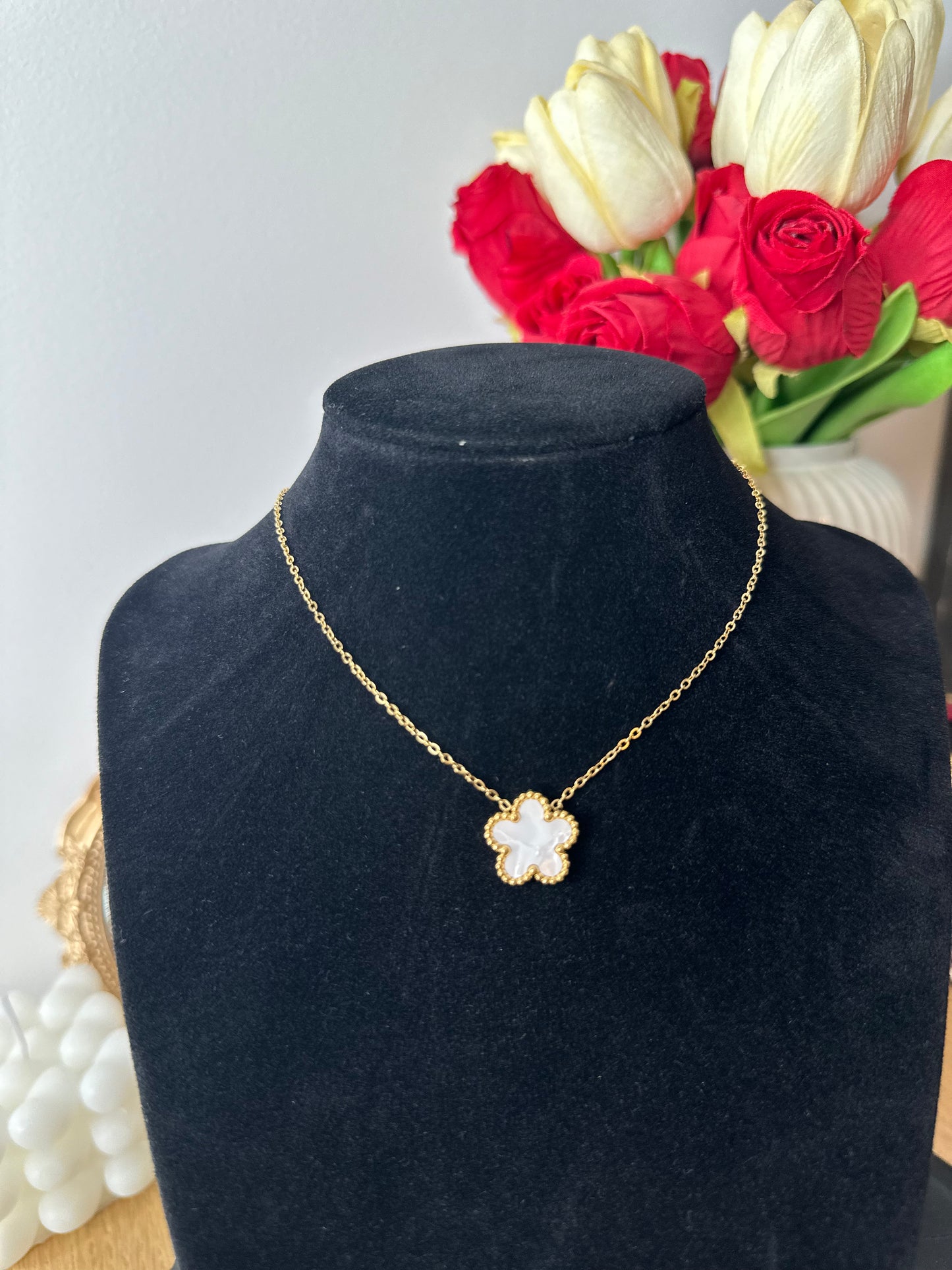 COLLIER TRÈFLE WHITE