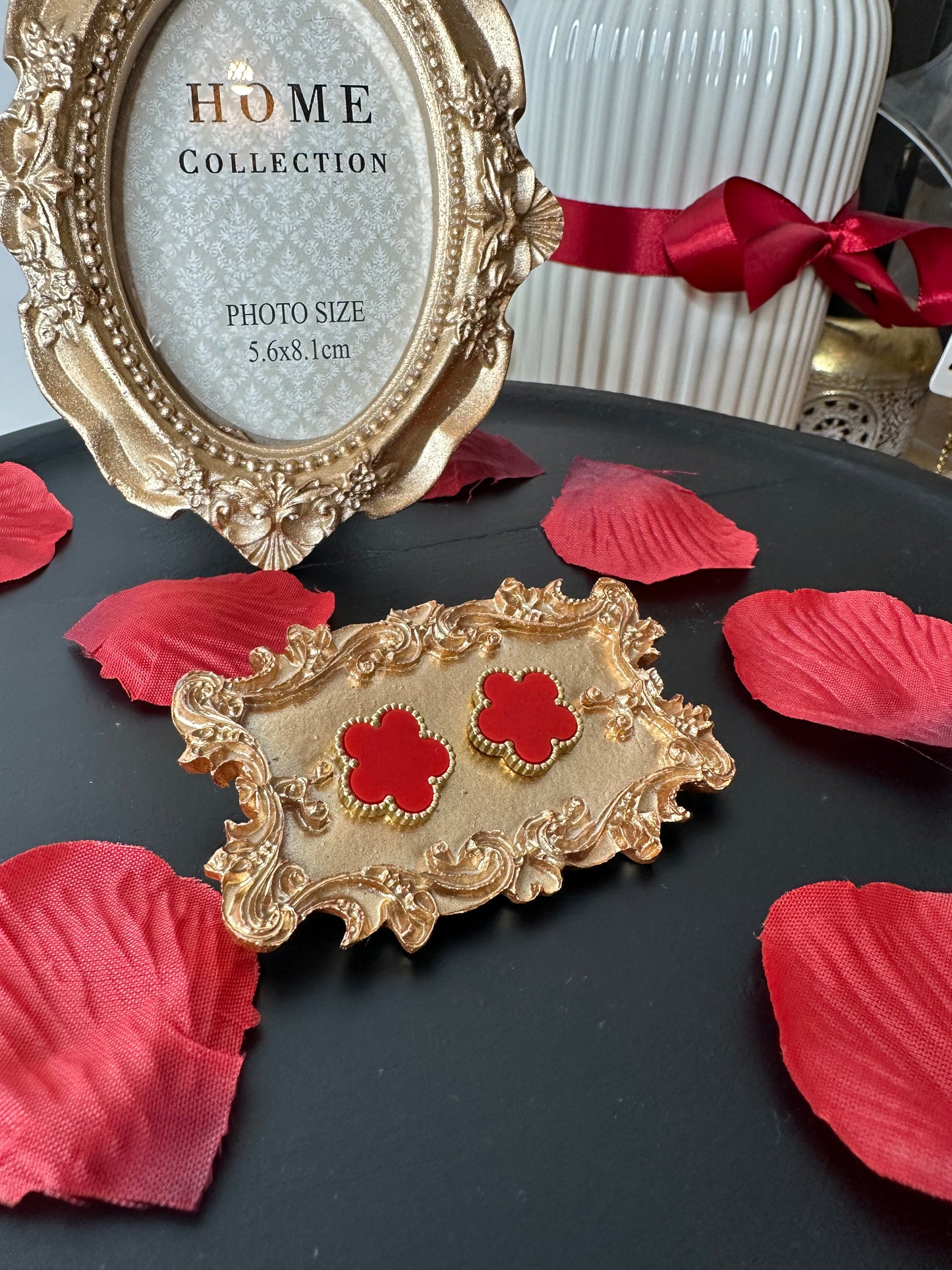 BOUCLES D'OREILLES TRÈFLE ROUGE