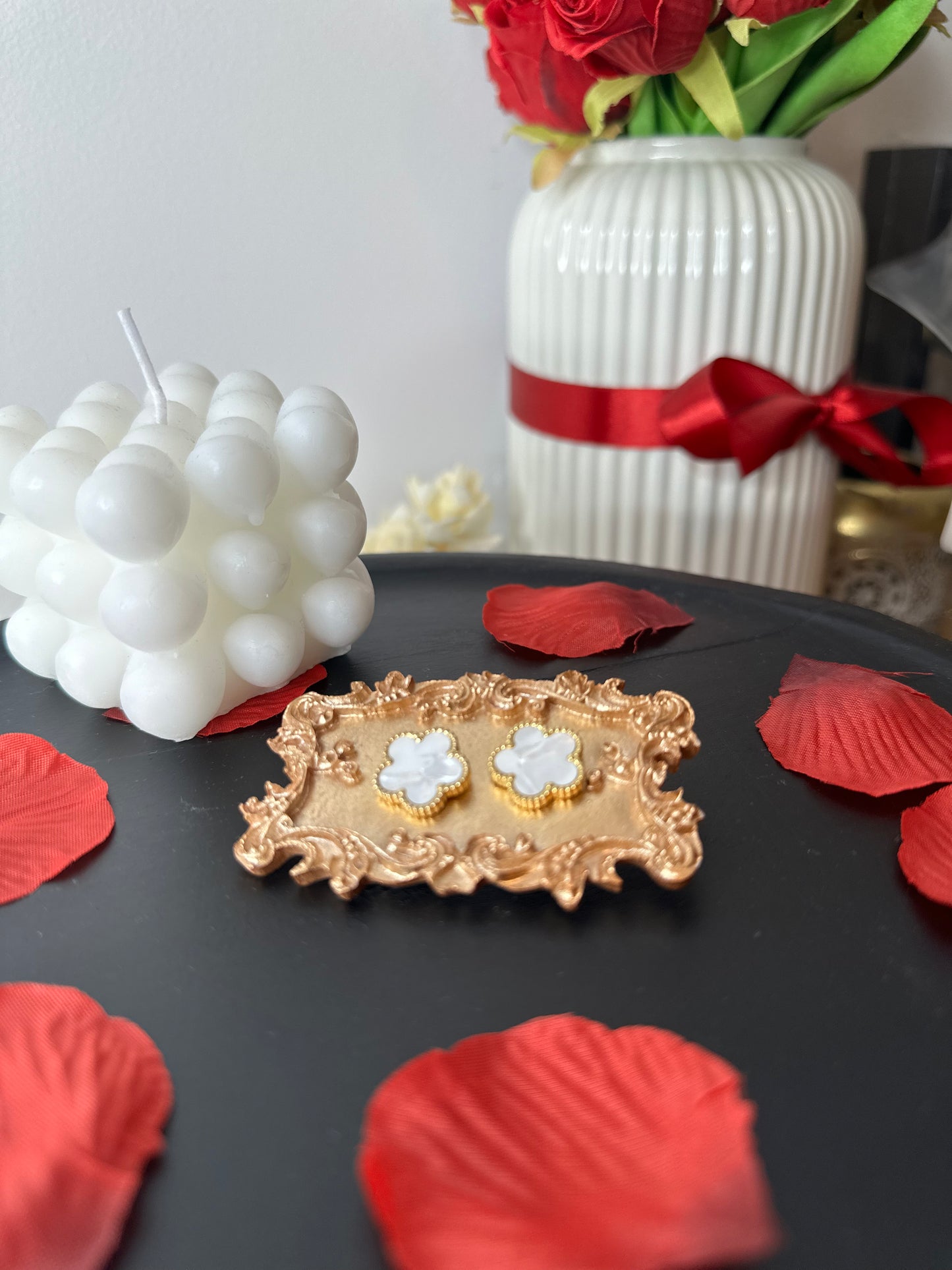 BOUCLES D'OREILLES TRÈFLE WHITE
