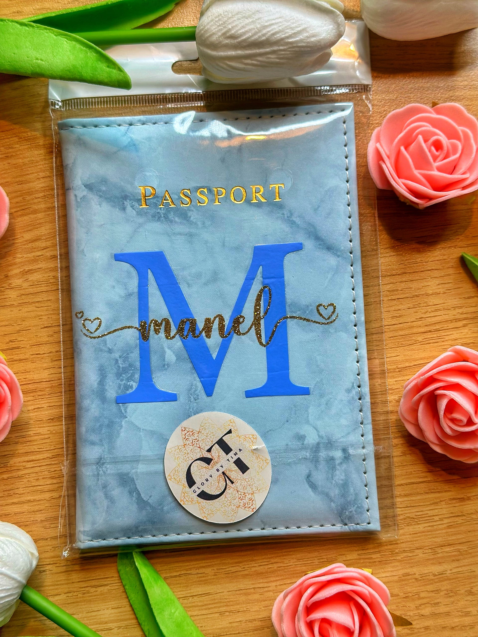 Protège passeport personnalisé rose - De moi à toi